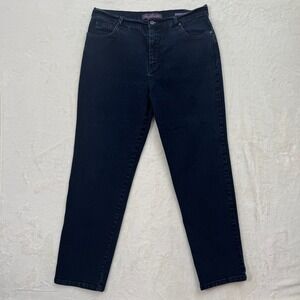 Gloria Vanderbilt Jeans Womens 16 Dark Wash Amanda Tapered High Rise Denim Pants